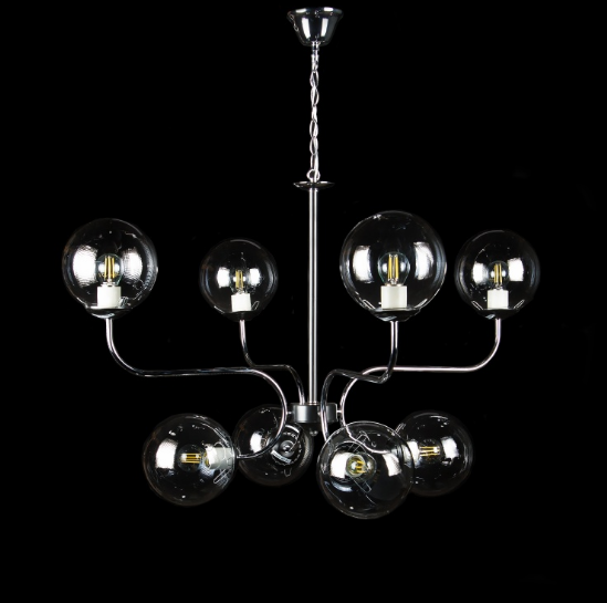 

Люстра с плафонами Ray L9764B/8 (CR+BLK) (AN005054)