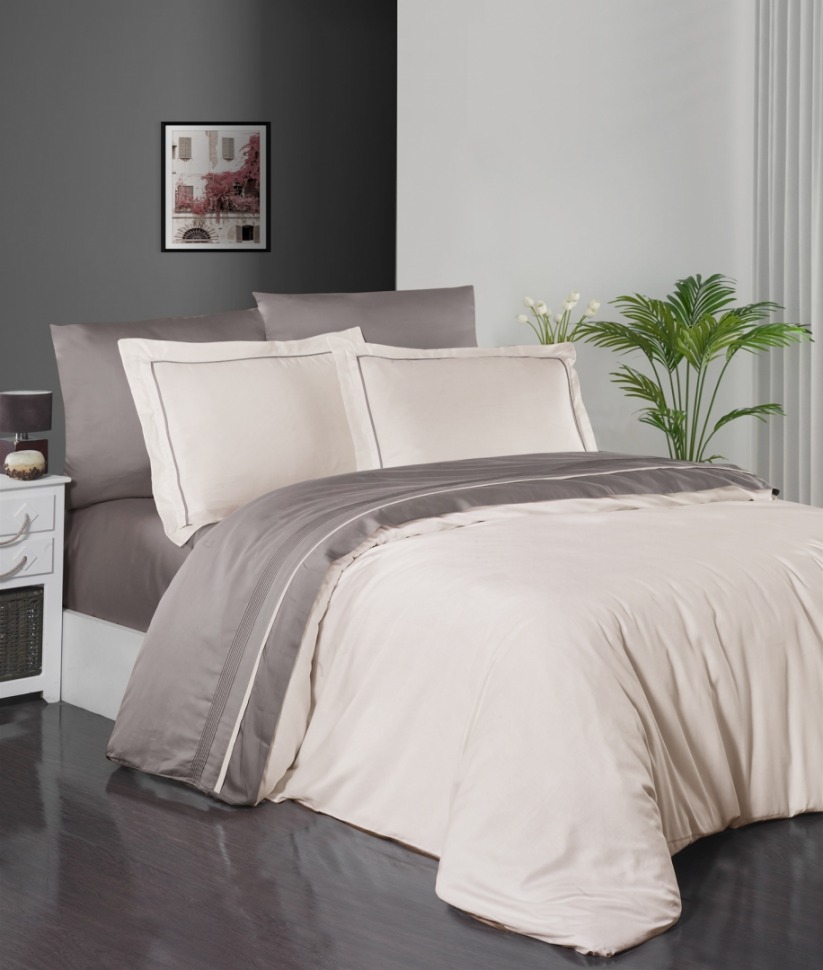 

Постельный комплект First Choice S-421 Serenity ivory & mink евро m017871
