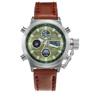 

Мужские наручные часы AMST 3003A Silver-Green-Brown Wristband
