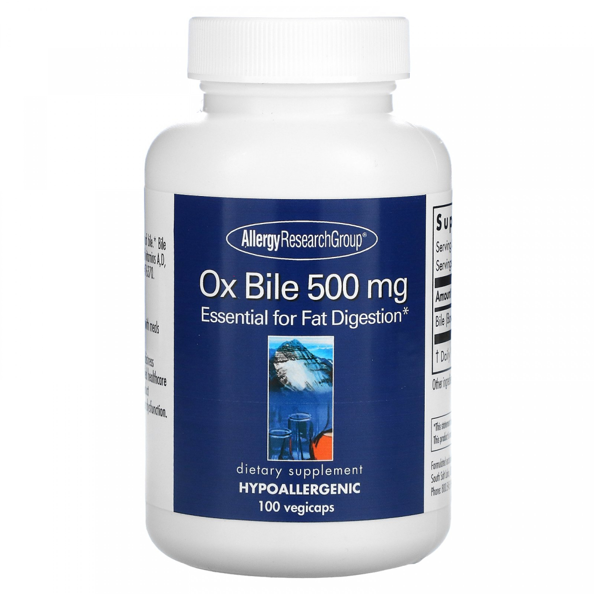 

Экстракт бычьей желчи (Ox Bile), Allergy Research Group, 100 овощных капсул