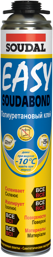 

Пена-клей зимний пистолетный Soudal 750 мл оранжевый soudabond easy gun [000010000000802EWB]