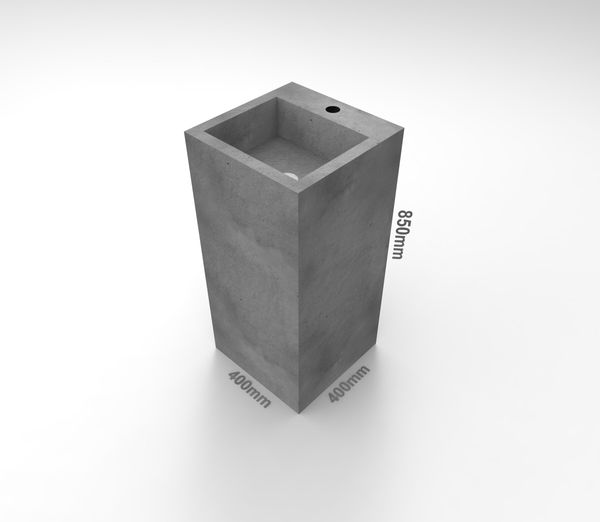 

Раковина из бетона "ТУМБА" 400*400 со смесителем серая