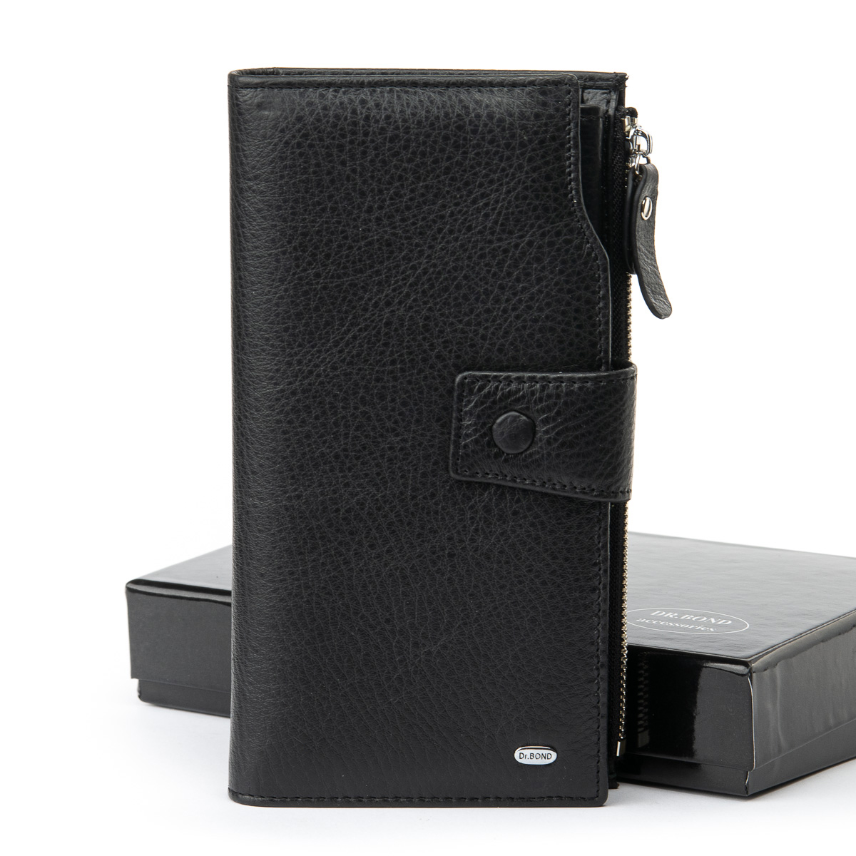 

Мужской кожаный кошелек DR. BOND 31329 black