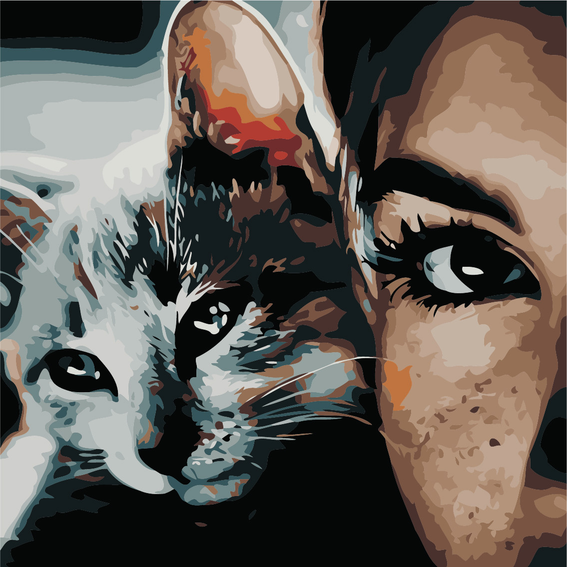 

Картина за номерами "Котячий погляд" ArtStory 40х40 см Разноцветный 000169417