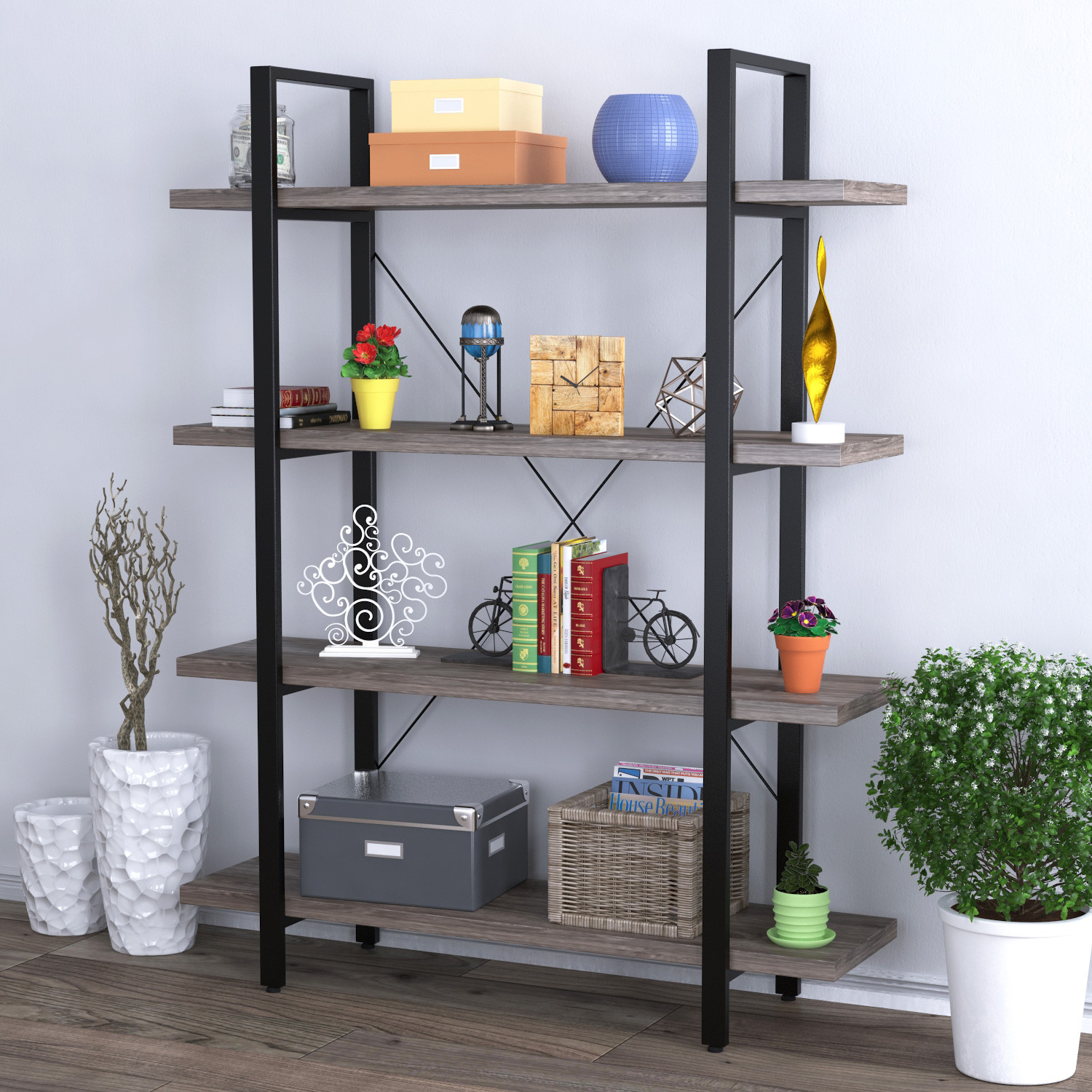 

Стеллаж Сингл-4-120 Loft Design Дуб Палена