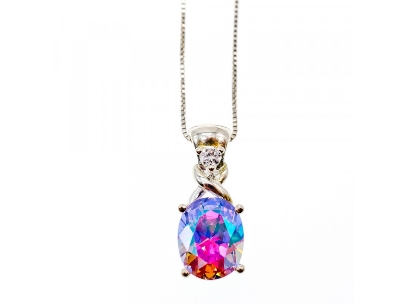

Серебряная цепочка с кулоном с фианитами Блеск Sky Jewelry 003587