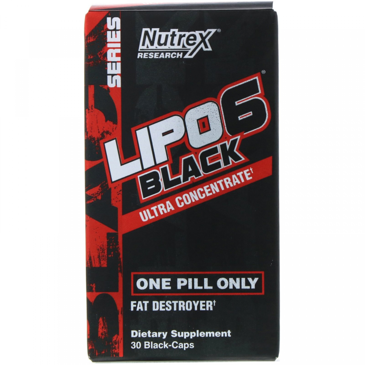 

Черный ультраконцентрат Lipo-, Nutrex Research, 6, 30 черных капсул