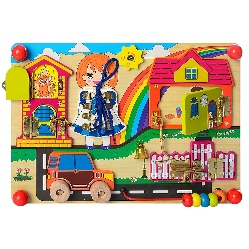 

Деревянная игрушка Бизиборд Fun Toys Город MD 2054-2