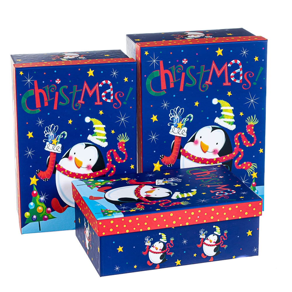 

Набор из 3 коробок "Новогодний пингвин" 28*20*11 (8210-001)