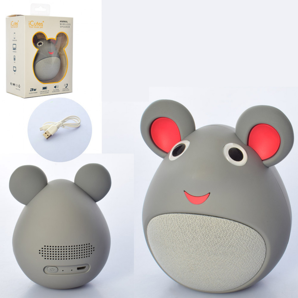 

Беспроводная колонка ICutes Мышка зарядка от сети R91077-MB-M919-GRY Серая