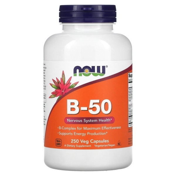 

Витамины и минералы NOW VITAMIN B-50 COMPLEX Foods 250 вег капсул