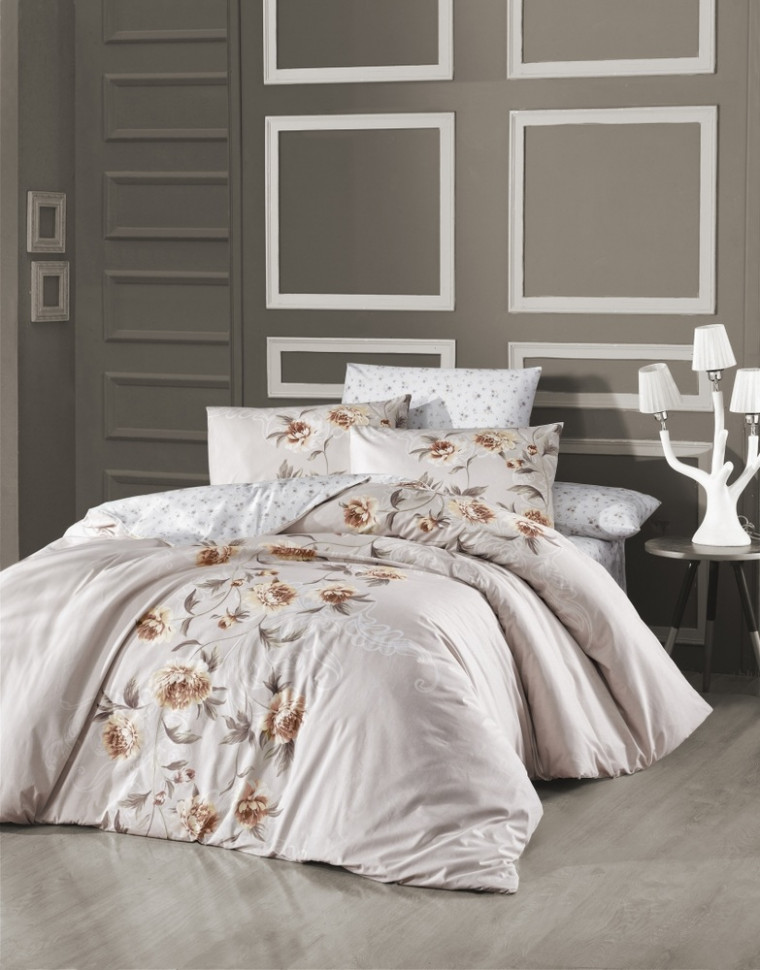 

Постельное белье de luxe ранфорс First Choice Luisa ecru евро m016411