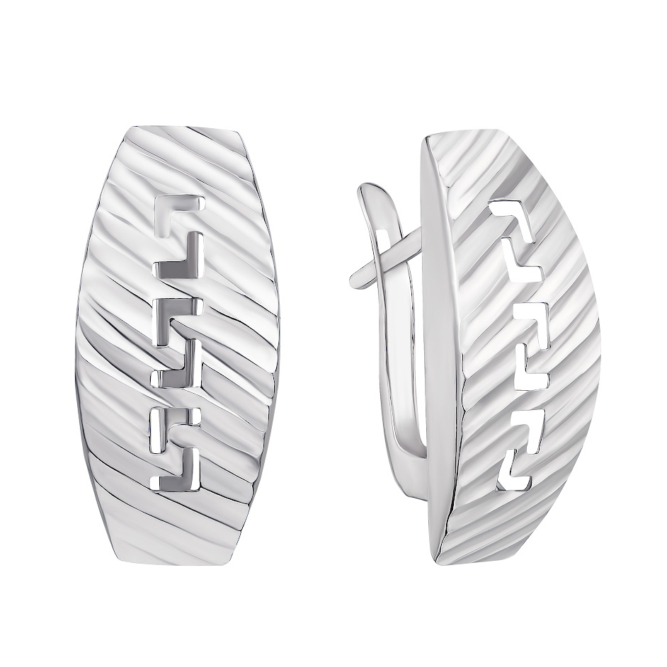 

Серебряные серьги с рельефной поверхностью и перфорацией 000133136