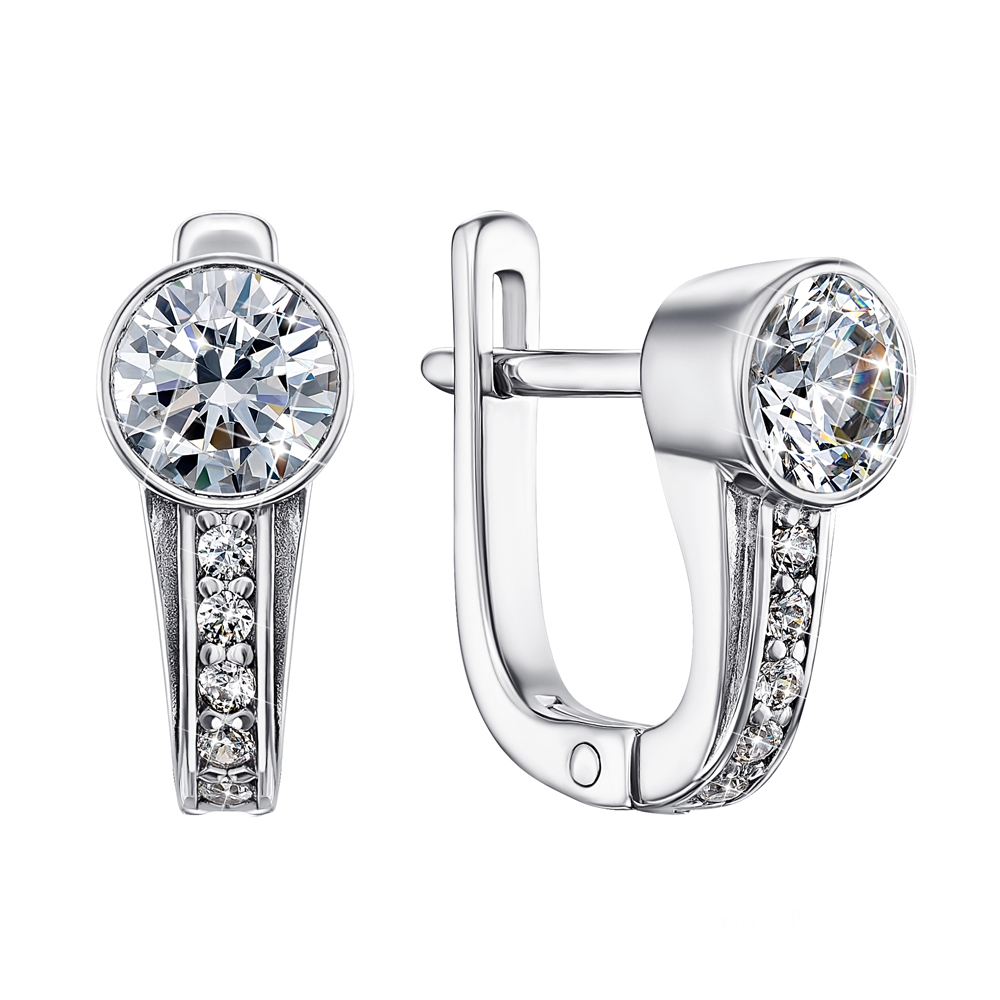 

Серебряные серьги с фианитом S Zirconia 000122196