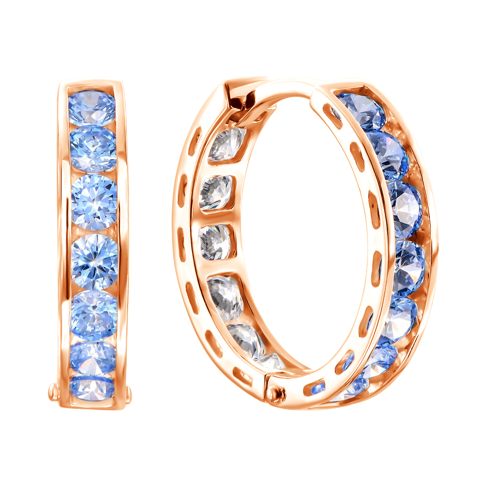 

Золотые серьги с голубым и белым фианитом S Zirconia, 15мм 000104618