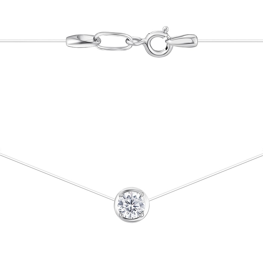 

Cеребряное колье на леске с фианитом S Zirconia 000149230 38 размера