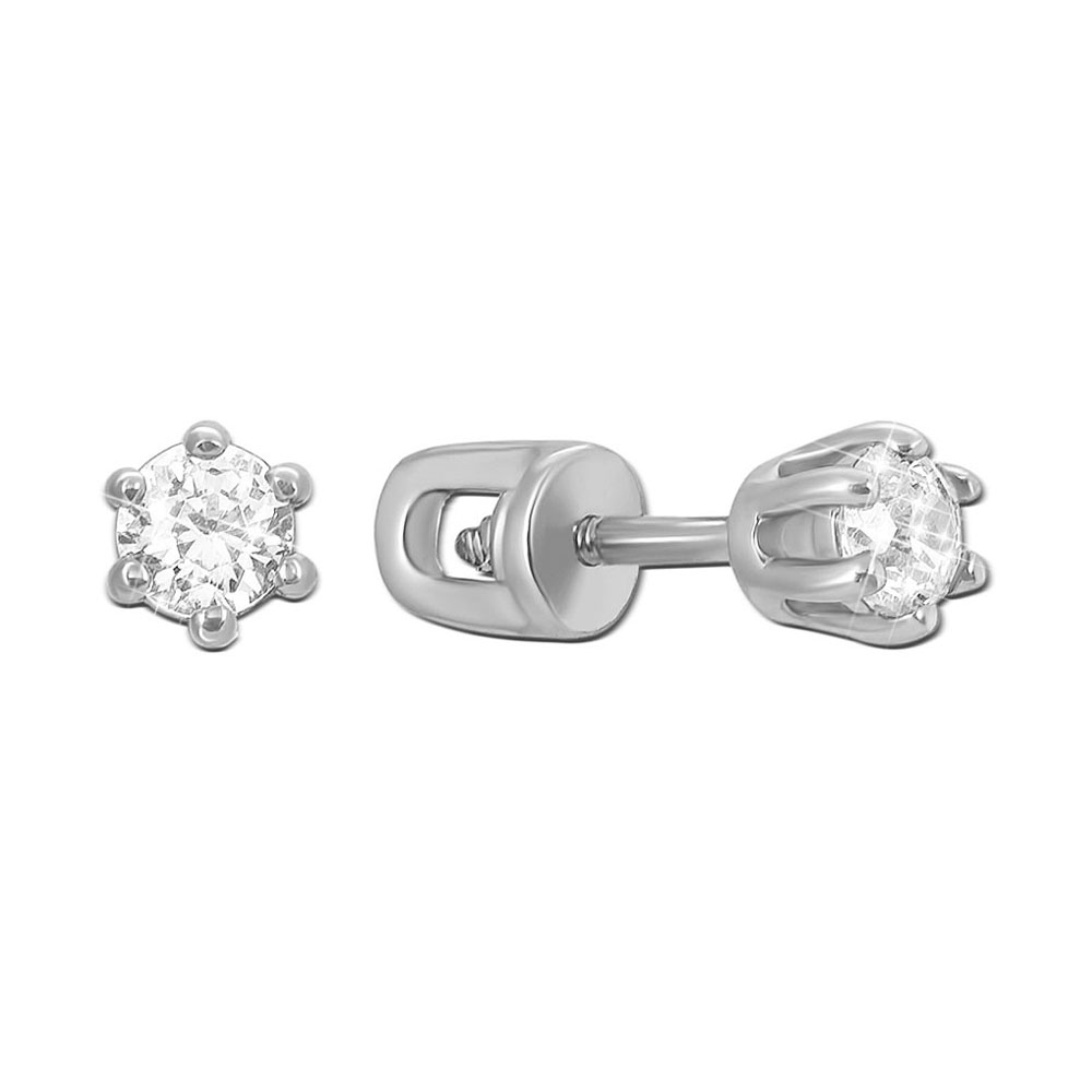 

Серьги-пуссеты из белого золота с фианитом S Zirconia 000130433