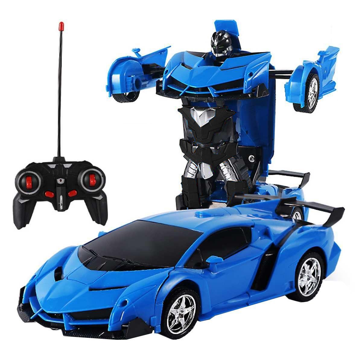 Радиоуправляемая машинка-трансформер робот Lamborghini Robot Car 1:18 Синий
