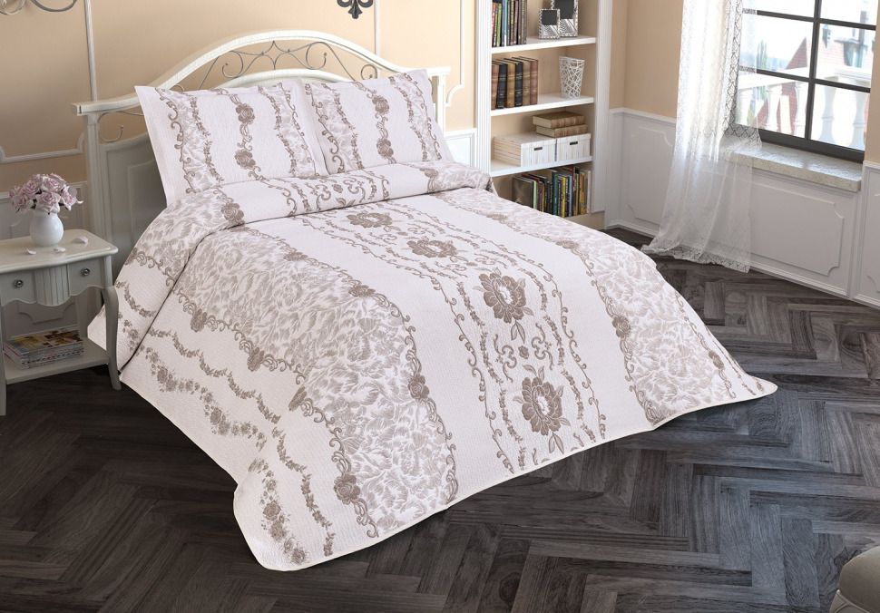 

Покрывало с наволочками Jackline Pano Fiore Grey 240x260 02003361