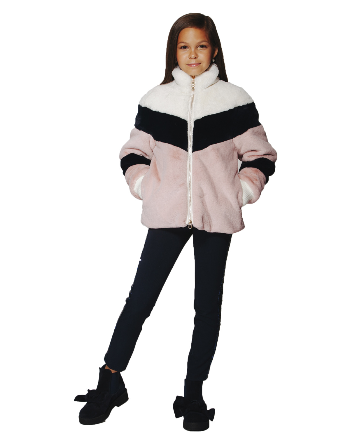 

Шубка со вставками Lukas Kids 128 комбинированный(9302)