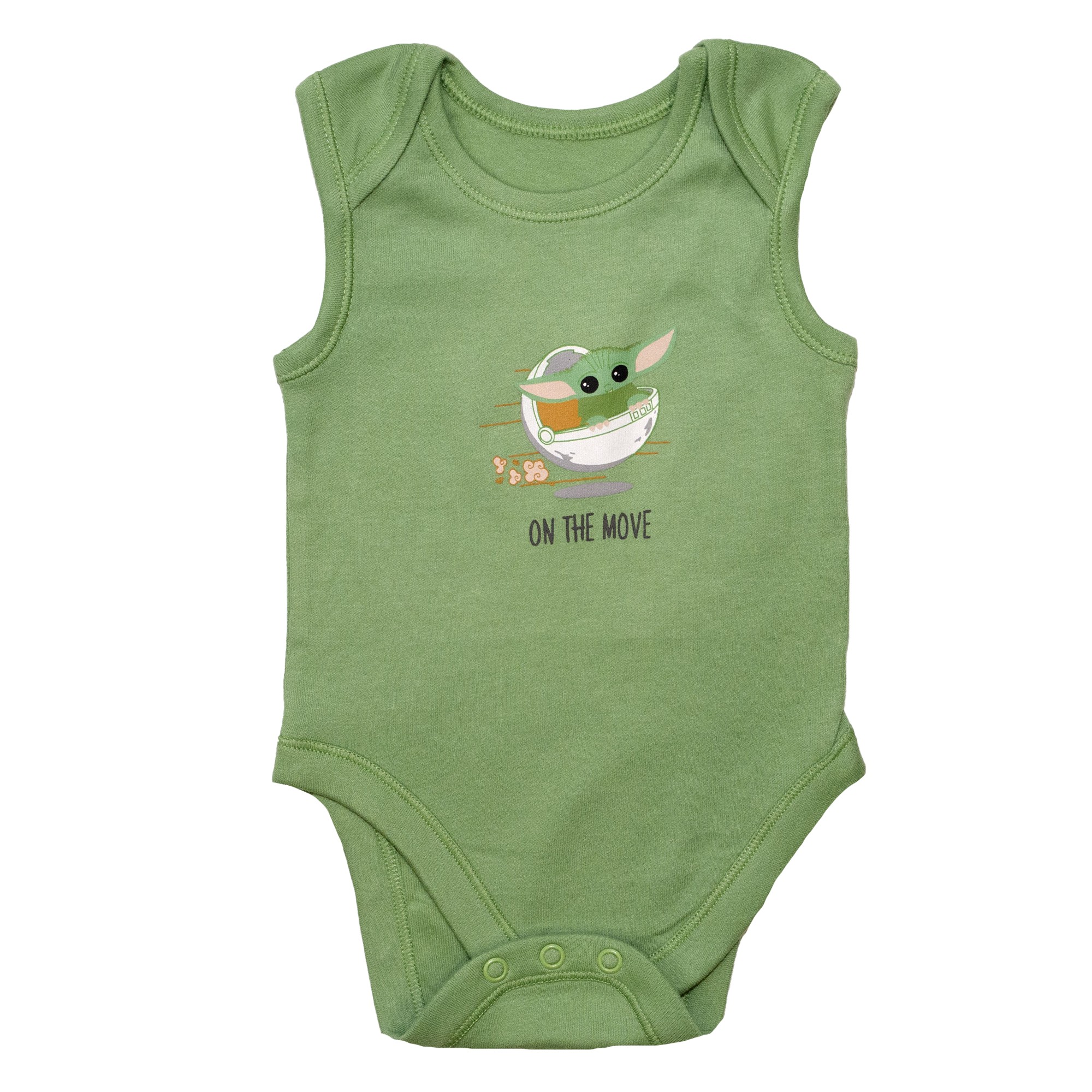 

Боди-майка для мальчика ( 1 шт ) George зелёного цвета, на кнопках с мастером Йода Звёздные войны 3-6М (62-68 см) 8 кг 2053