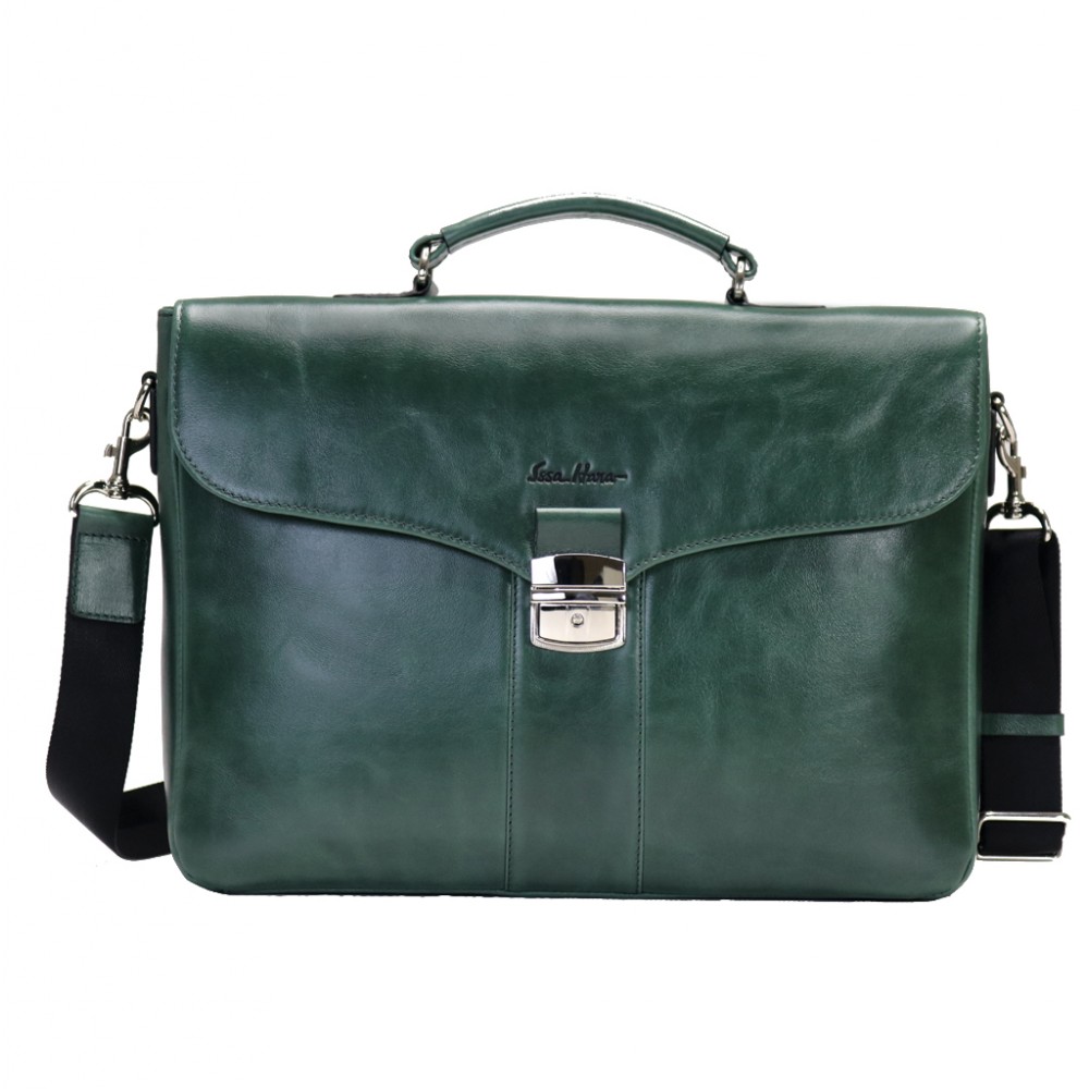 

Портфель Issa Hara B35 (97-00) кожаный Зеленый