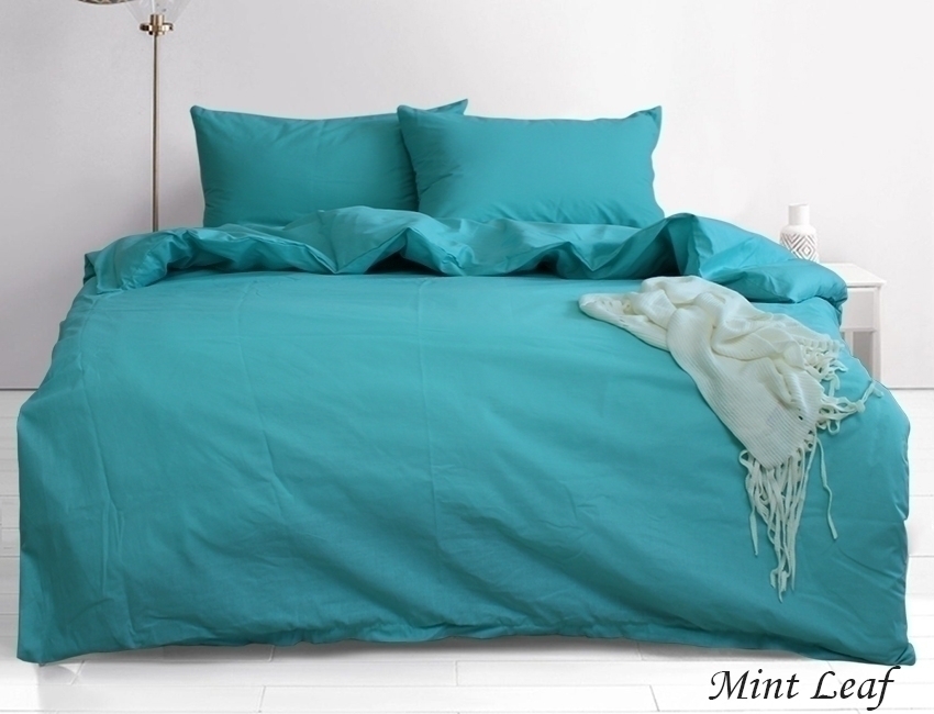 

Комплект постельного белья ТАГ Полуторный Ранфорс поcтільна білизна 150x215 см Простынь классическая1,5-сп. Mint Leaf