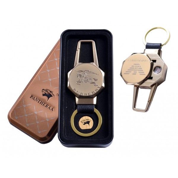 

USB зажигалка в подарочной металлической коробке (брелок + фонарик) 4687B-2
