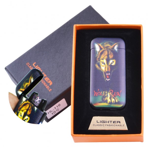 

Электроимпульсная зажигалка в подарочной коробке Wolfs Rain HL-116-3