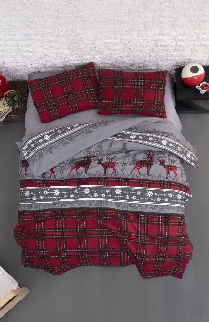 

Комплект теплого постельного белья евро Flannel от First Choice Happines Red 200х220 см (FLN-42)