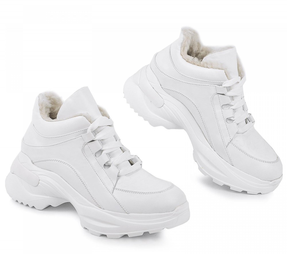 

Кроссовки зимние Maxus женские на меху из кожи белые 39 р. - 25 см 1504168333