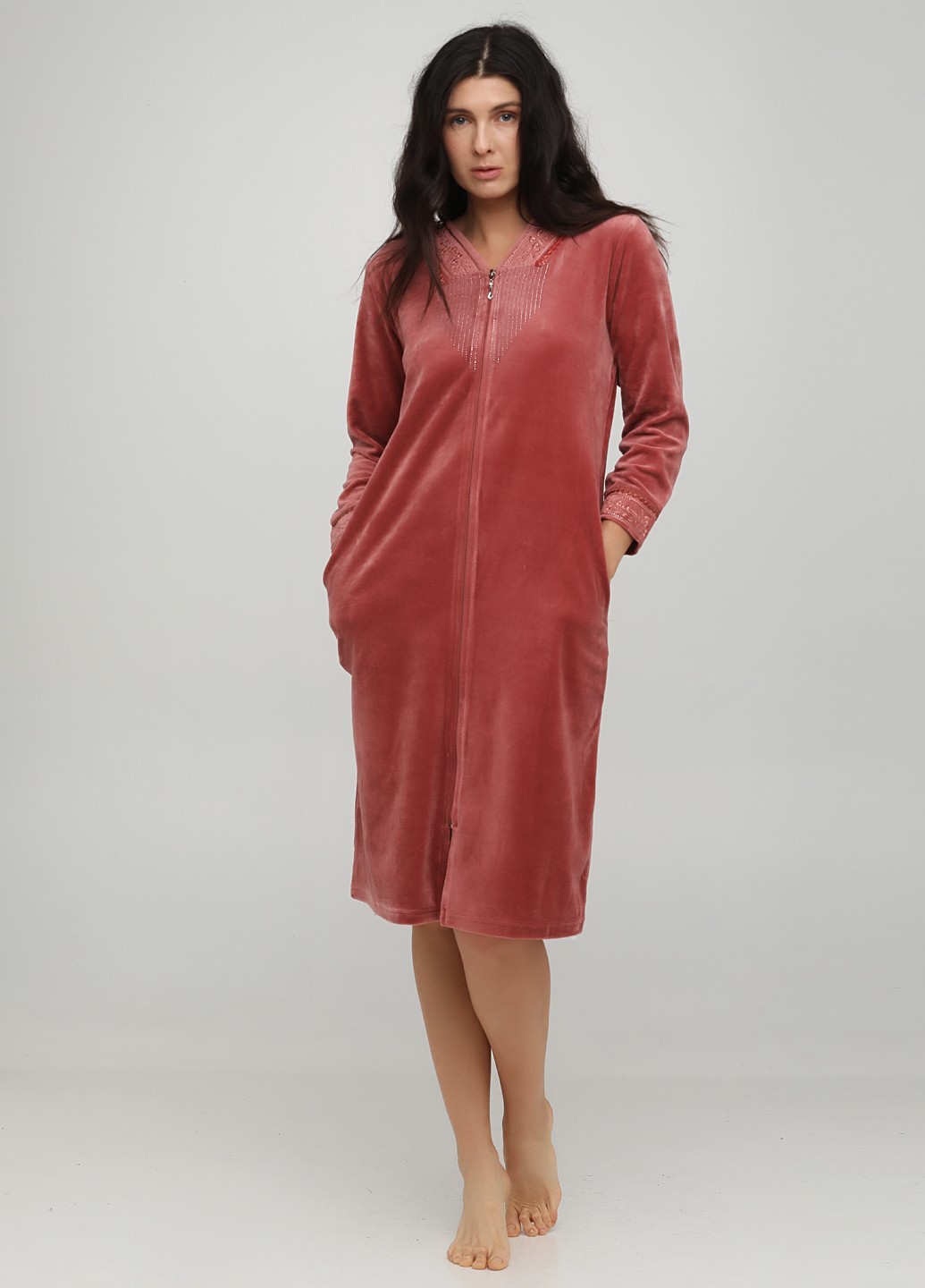 

Халат Romeo Life  терракотовый 3661, Халат Romeo Life 5XL терракотовый 3661
