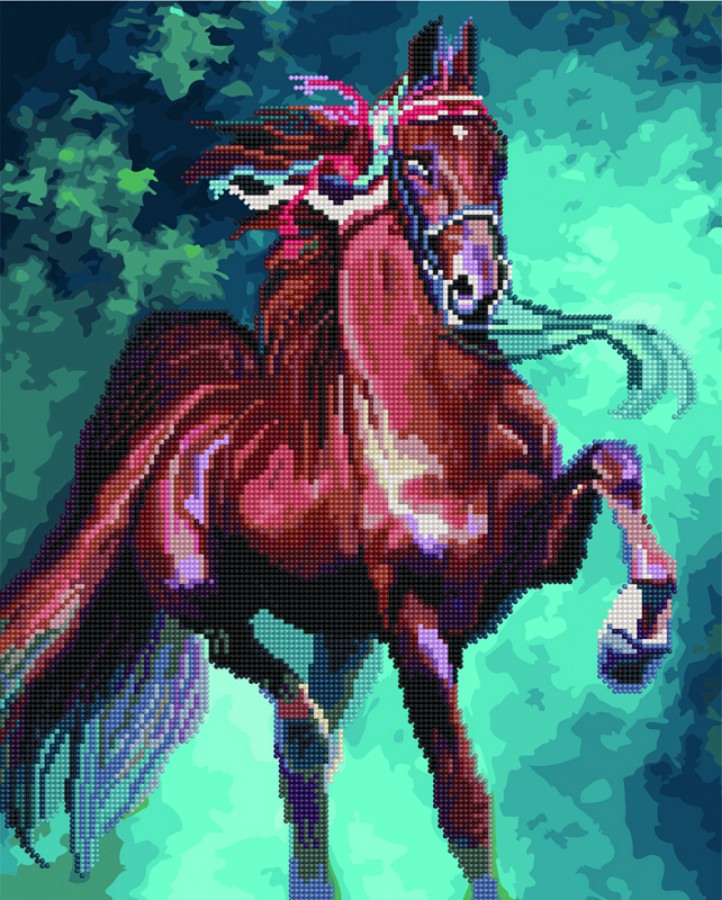

Алмазная картина-раскраска 40x50 Грациозный скакун, Rainbow Art (0096-1601)