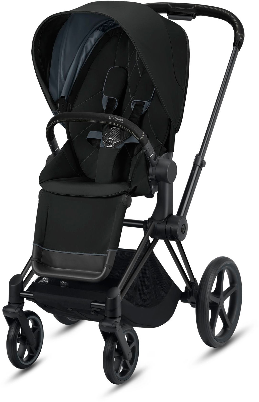 

Прогулочная коляска Cybex e-Priam Deep Black шасси Matt Black