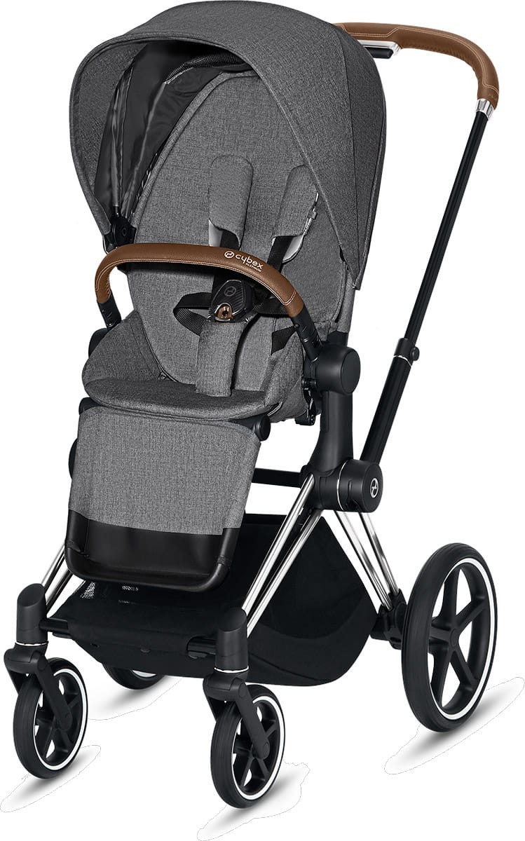 

Прогулочная коляска Cybex e-Priam Manhattan Grey Plus шасси Chrome Brown