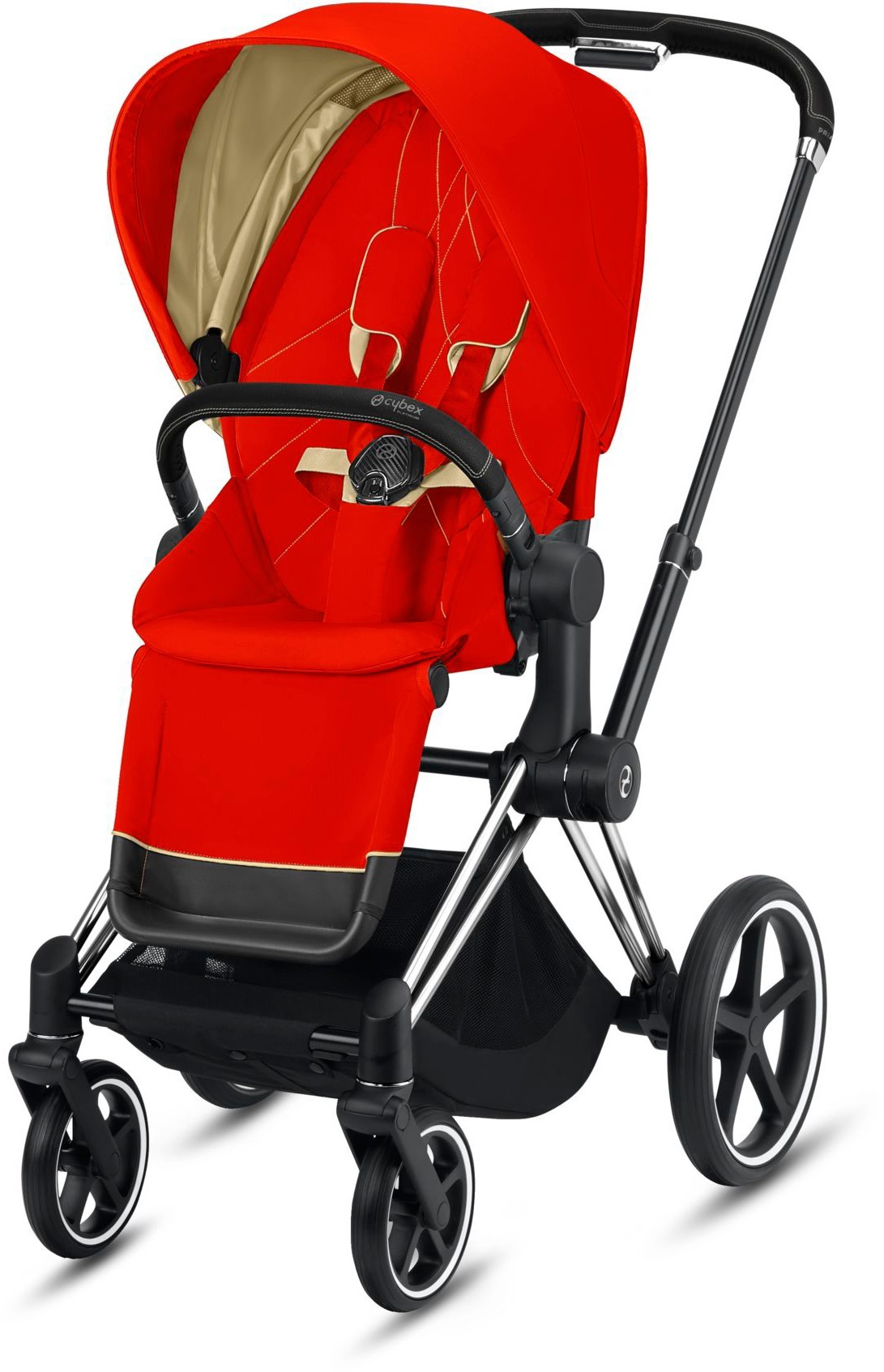 

Прогулочная коляска Cybex e-Priam Autumn Gold шасси Chrome Black