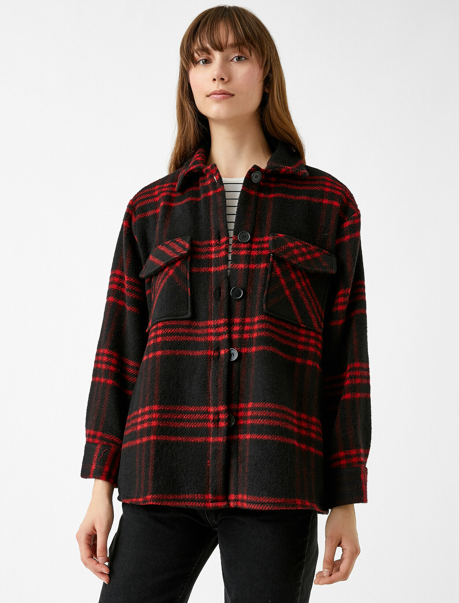 

Куртка-рубашка Koton 2KAK23457EW-01P  Red Check, Куртка-рубашка Koton 2KAK23457EW-01P 38 Red Check