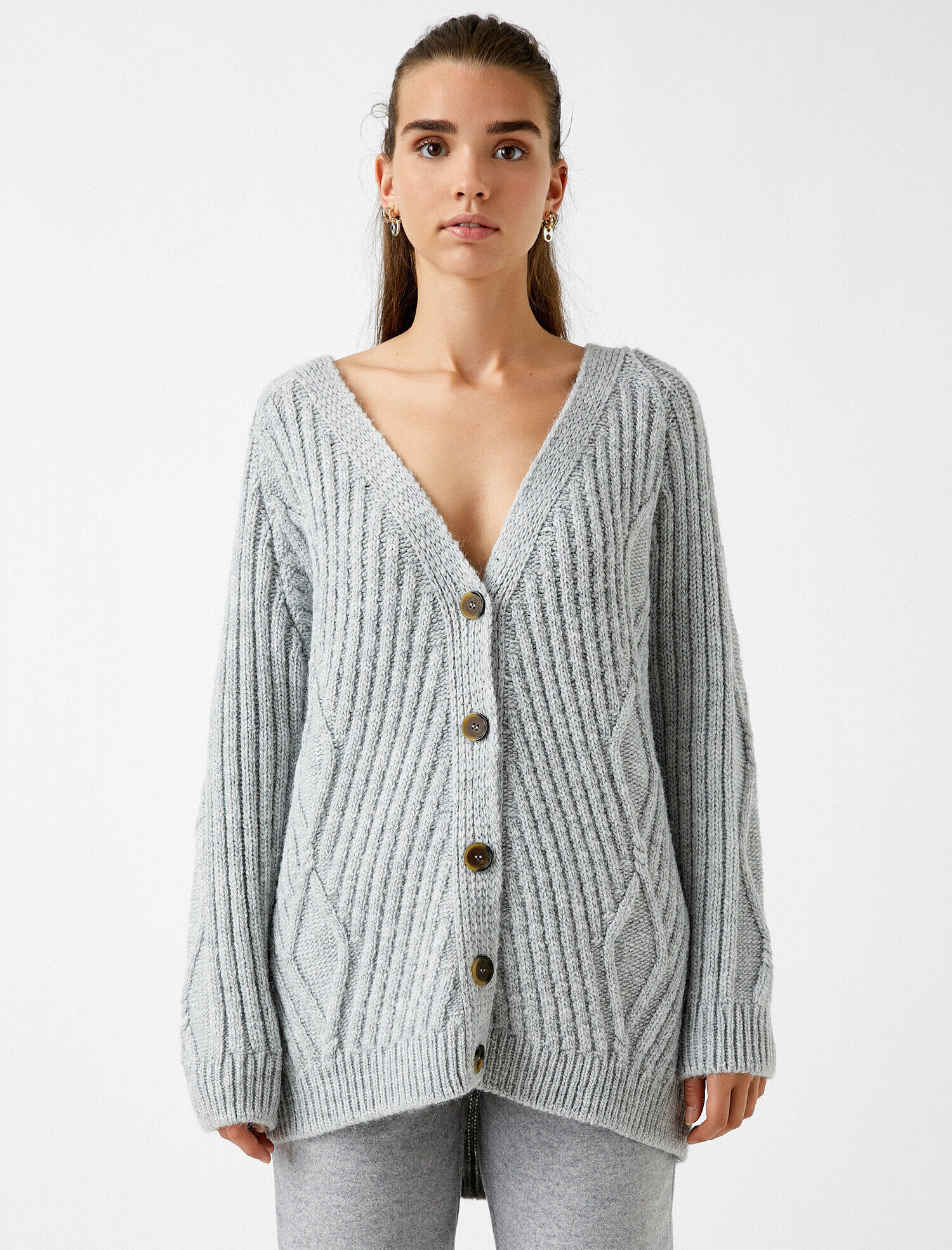 

Кардиган Koton 2KAK93424OT-027  Grey, Кардиган Koton 2KAK93424OT-027 XL Grey
