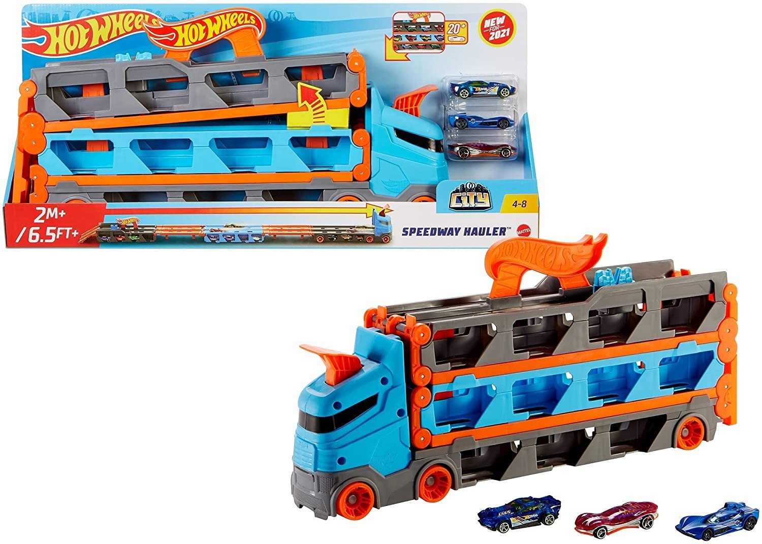 

Трек-транспортер с машинками Hot Wheels Speedway Hauler (GVG37)