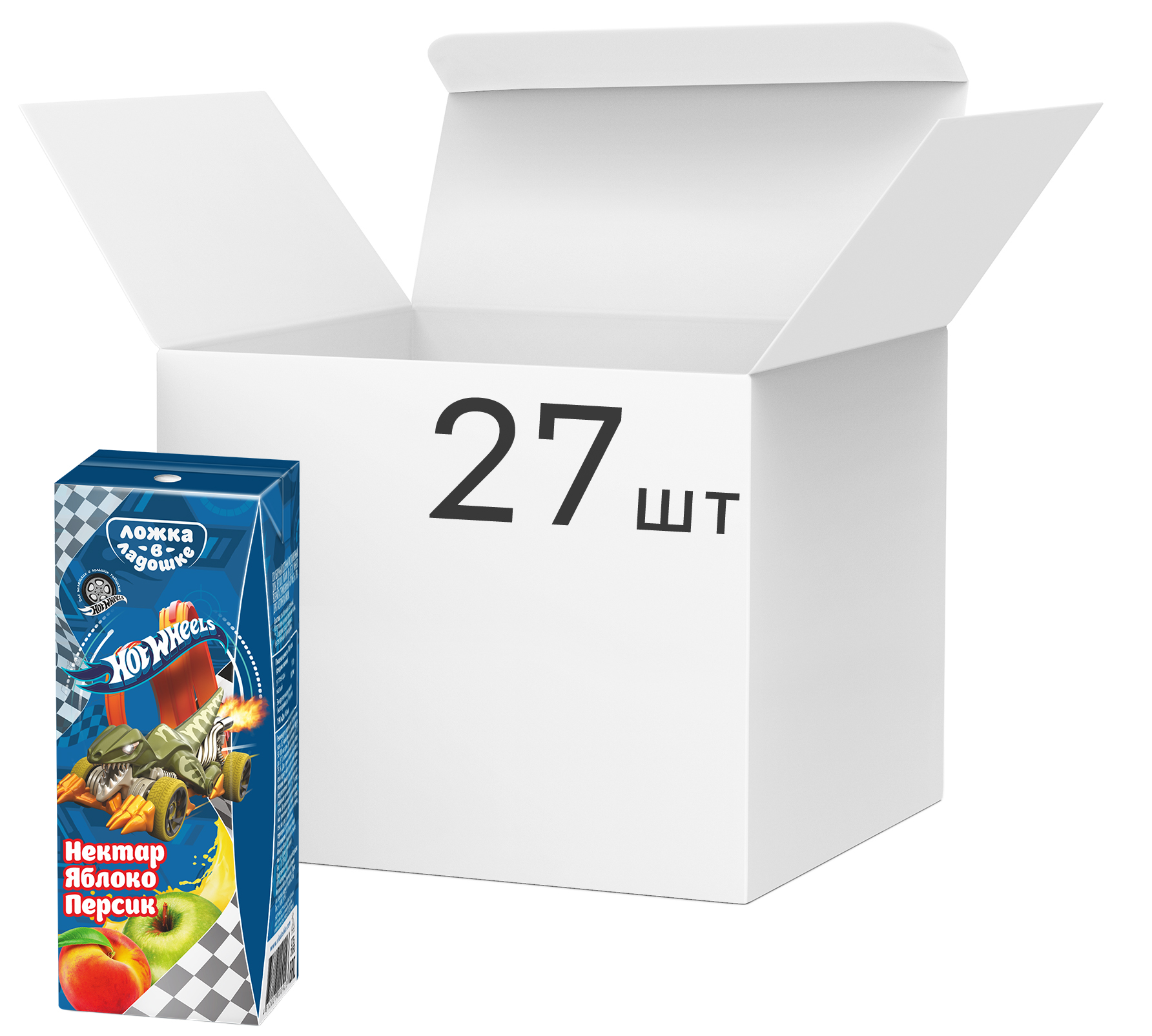 

Упаковка нектара Ложка в ладошке Hot Wheels Яблоко-Персик с 5 месяцев 200 мл х 27 шт (4812021002712)