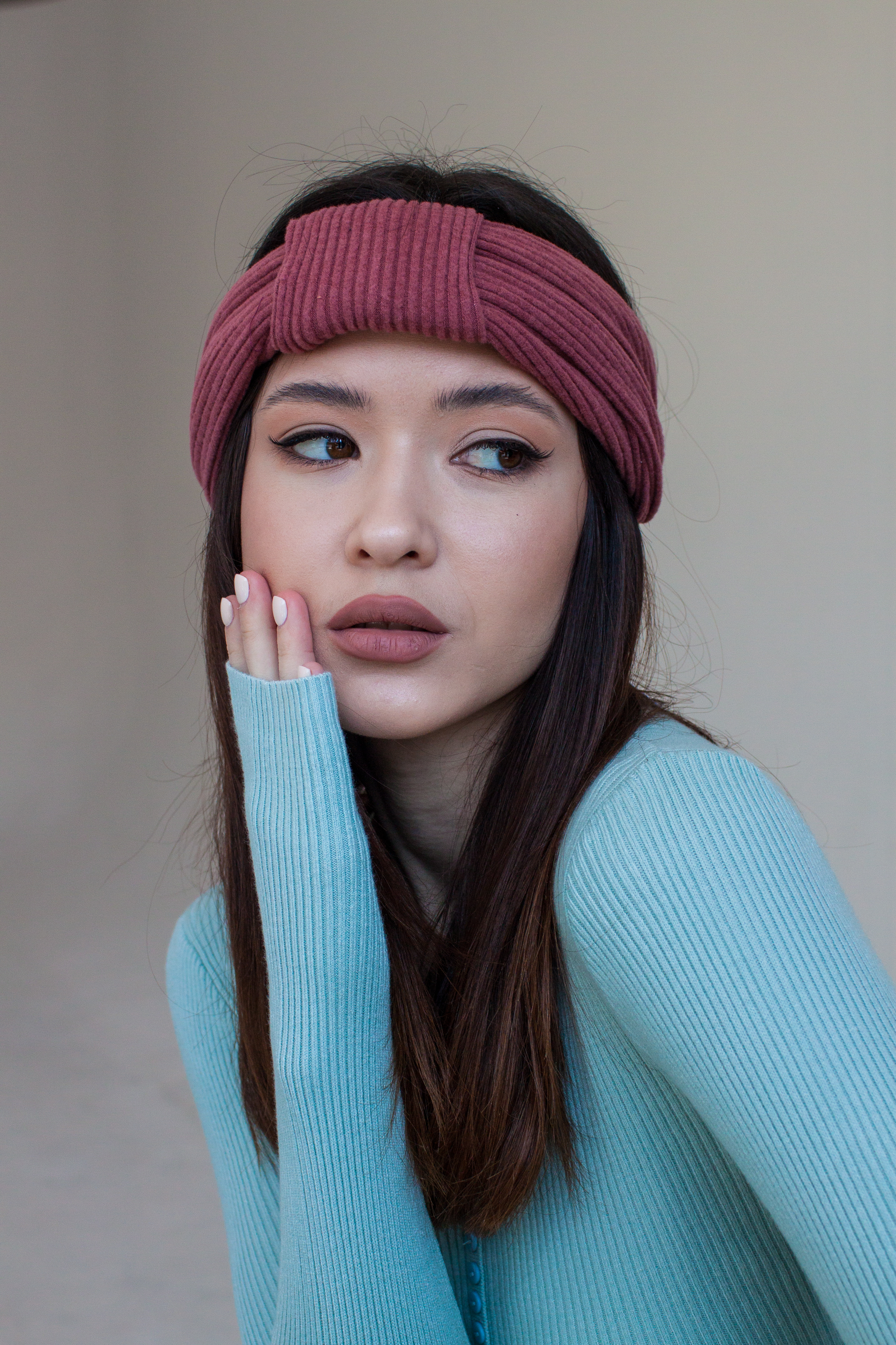 

Повязка на голову - тюрбан FAMO TRR-P-34 Темно-пудровый One size (TRR-P-34)