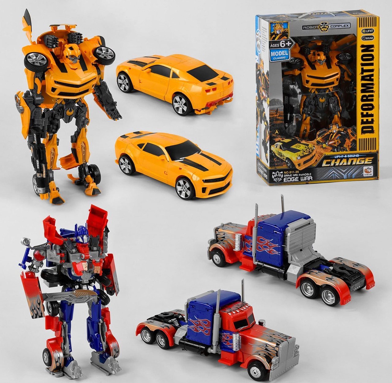 

Игровой набор робот-трансформер со световыми и звуковыми эффектами , работает от батареек (611-35)