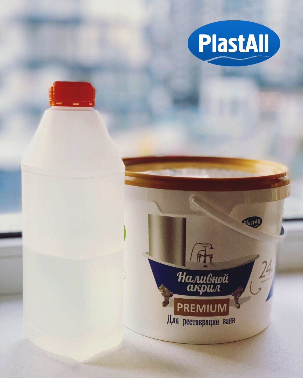 

Жидкий акрил для реставрации (заливки) подоконников Plastall Premium 3,3 кг