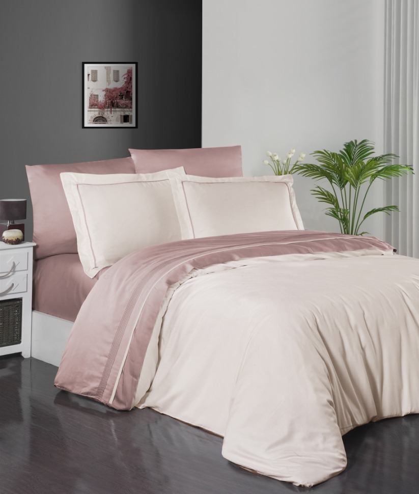 

Постельный комплект First Choice S-411 Serenity ivory & powder евро m017879