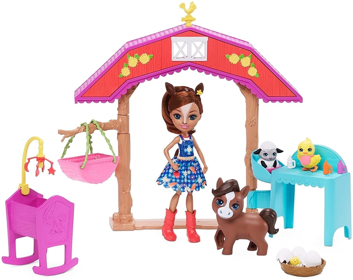 

Игровой набор Mattel Энчантималс Звериная ферма Лошадка Хайди Enchantimals Barnyard Nursery Playset with Haydie Horse (GJX23)