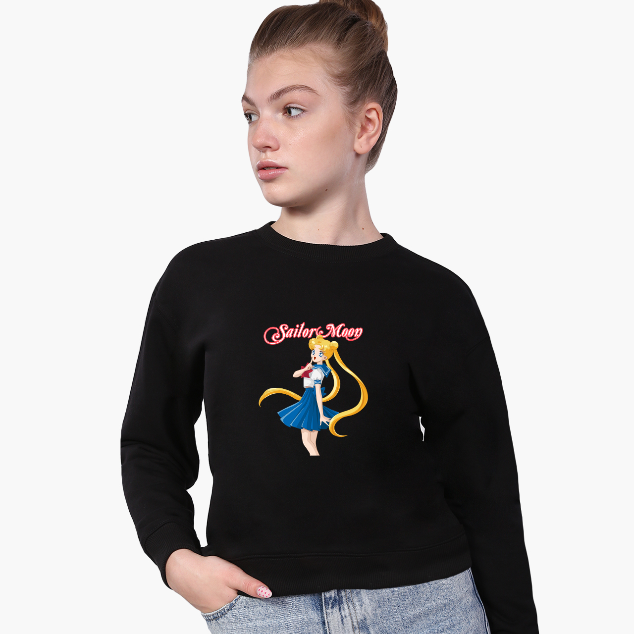 

Свитшот для девочек Сейлор Мун (Sailor Moon) (9509-2928-8) 158-164 см Черный