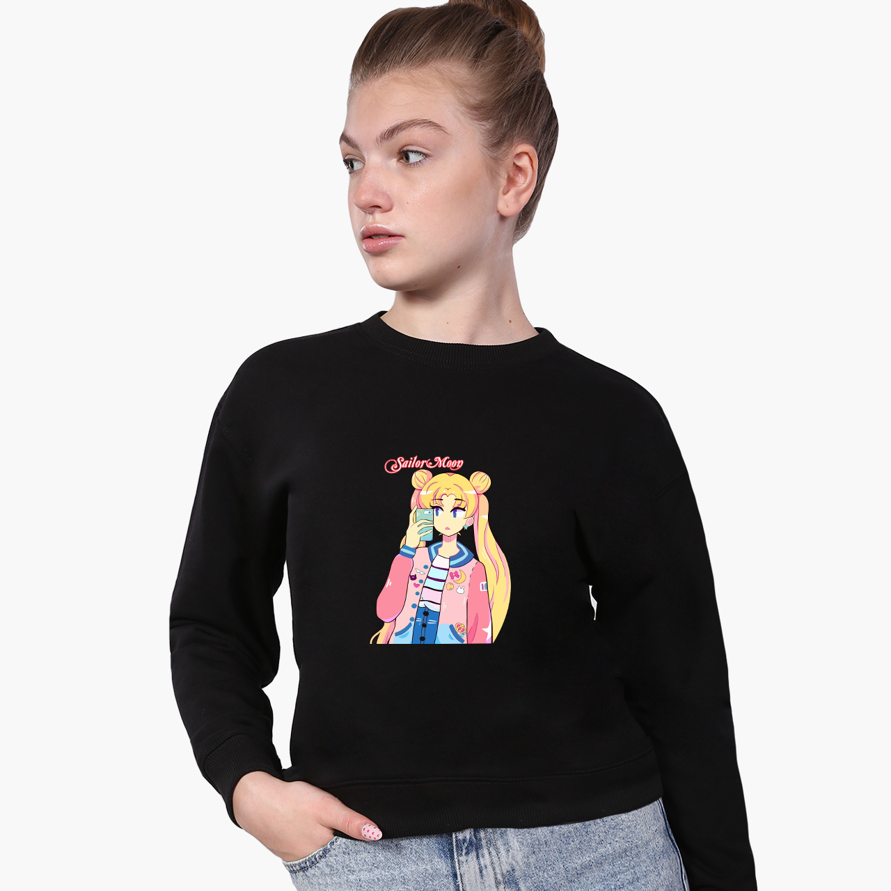 

Свитшот для девочек Сейлор Мун (Sailor Moon) (9509-2924-5) 122-128 см Черный