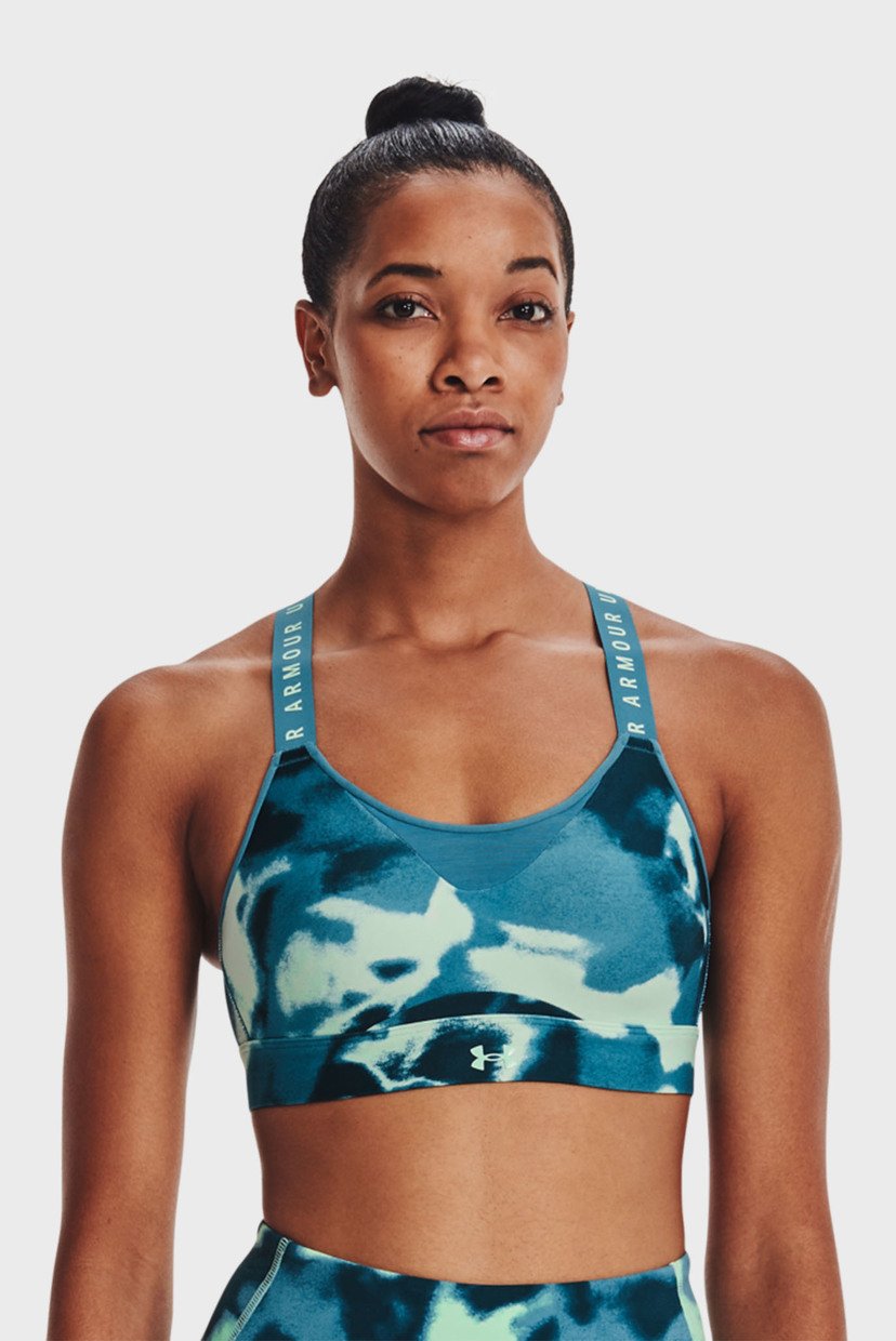 

Женский бирюзовый топ с узором UA Infinity High Print Bra Under Armour MD 1369026-335
