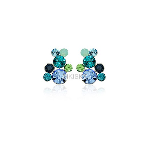

Серьги с кристаллами Сваровски 85181 Showfay 18мм*14мм Бирюзовый;Голубой