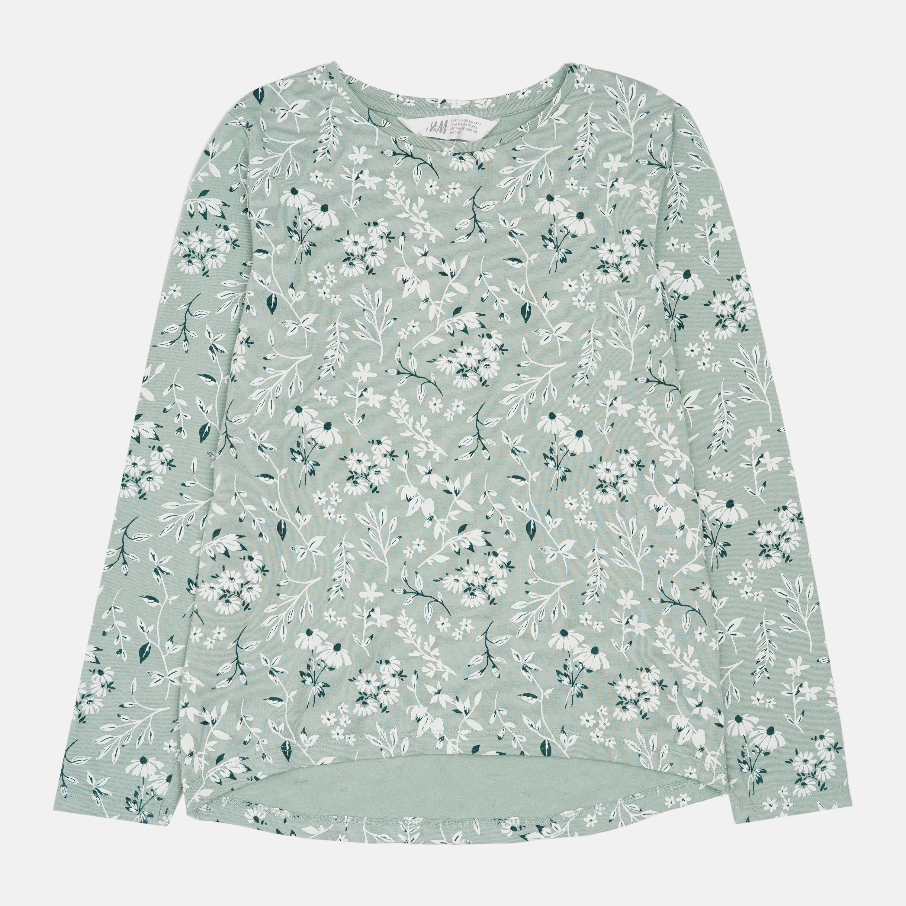 

Лонгслив H&M 1803-8654262 122-128 см Бледно-зеленый цветы